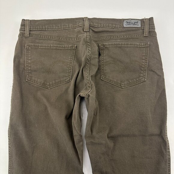 Levi's 524 Too Superlow Straight Women's size 15 Green Denim Jeans - Picture 6 of 6